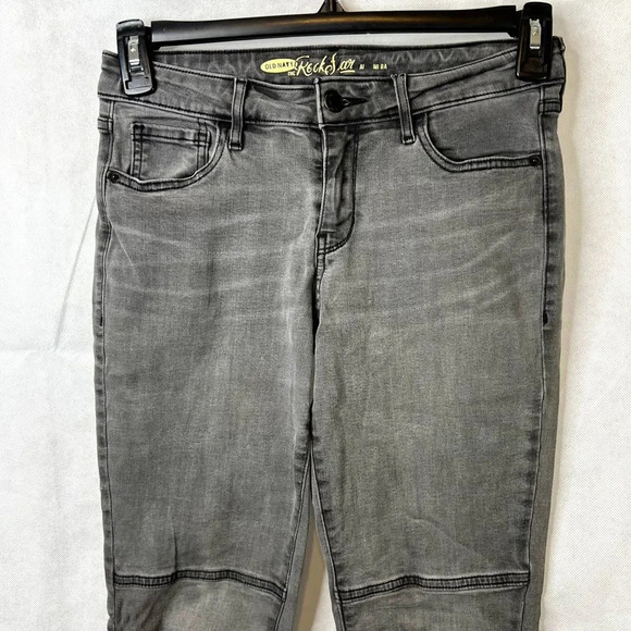 Old Navy Rockstar Moto Skinny Jean Faded Black Size 6R - Picture 3 of 12